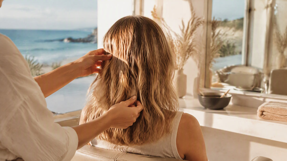 Soin des cheveux secs après les vacances, le soleil et les baignades